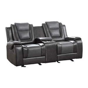 lexicon matteo double glider reclining loveseat, two-tone gray