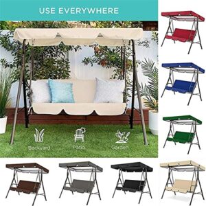 BTURYT Patio Swing Canopy Replacement Top Cover, Replacement Cover for Swing Canopy, Garden Seater Sun Shade,Swing Hammock Protector Furniture Cover,(top Cover + Chair Cover)