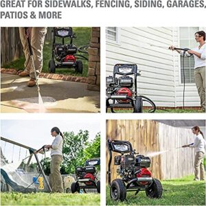 SIMPSON Cleaning CM61083 Clean Machine 3400 PSI Gas Pressure Washer, 2.5 GPM, CRX Engine, Includes Spray Gun and Wand, 4 QC Nozzle Tips, 5/16-in. x 25-ft. MorFlex Hose