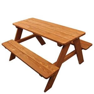 home wear children’s wood picnic table, red wood