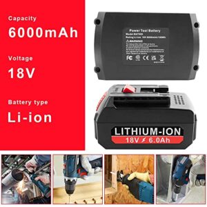 [1-Pack] 18V High-Output 6.0 Ah New Version Battery for Bosch 18-Volt Battery Lithium BAT609 BAT609G BAT610G BAT611 BAT612 BAT618 BAT618G BAT619 BAT619G BAT620 BAT622