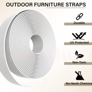 NickHouse 2" x20' ft Vinyl Outdoor Patio Lawn Furniture Repair Strap Strapping Matte Finish (White) + 20 Free Rivets!