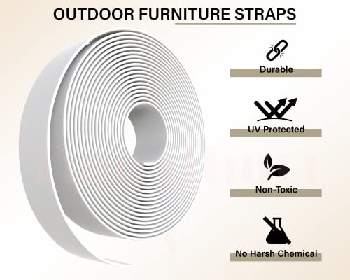 NickHouse 2" x20' ft Vinyl Outdoor Patio Lawn Furniture Repair Strap Strapping Matte Finish (White) + 20 Free Rivets!