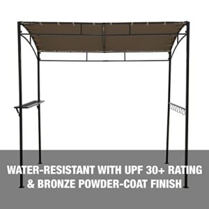 Bliss Hammocks Bliss Outdoors BCA-100 85in BBQ Grill Gazebo Canopy w/Serving Shelf, Steel Construction, Weather-Resistant, Sun-Shade, Bronze