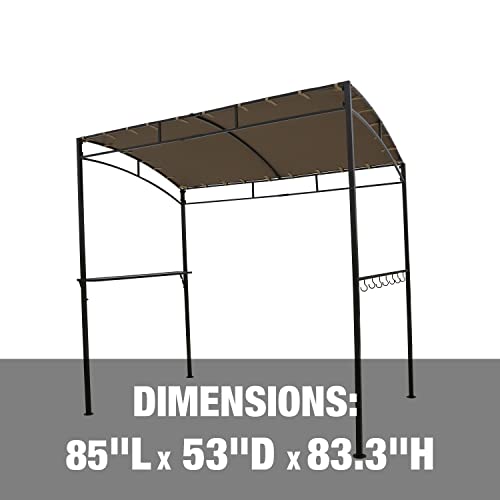 Bliss Hammocks Bliss Outdoors BCA-100 85in BBQ Grill Gazebo Canopy w/Serving Shelf, Steel Construction, Weather-Resistant, Sun-Shade, Bronze