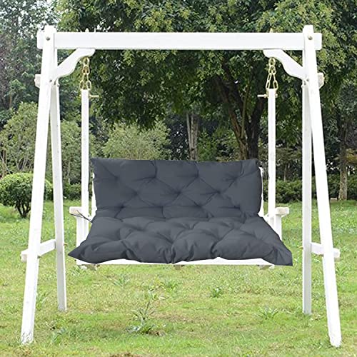 ZUINUDNG Outdoor Swing Bench Cushions,2 or 3 Seater Waterproof Swing Cushion with Backrest Ties,Bench Replacement Washable Seat