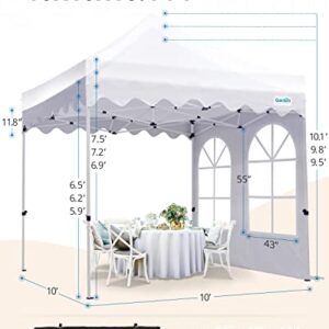 Quictent Ez up 10'x10' Pop up Canopy Tent with Sidewalls Commercial Party Wedding Event Gazebo Tent Waterproof, Full Truss Structure, 4 Sidewalls with 4 Entrances & Large Clear Church Windows (White)