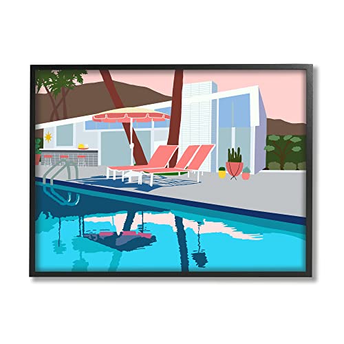 Stupell Industries Modern Tropical Vacation Home Poolside Lounge Chairs, Design by Jen Bucheli