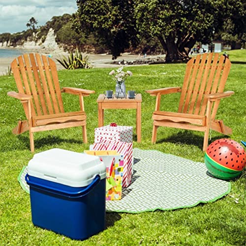 JINGTAO HGFDYKJ 3 Pieces Adirondack Chair Outdoor Patio Furniture Set with Wood Table, Premium HDPE All-Weather Poly Lumber Folding Adirondack Chair for Backyard, Lawn, Poolside, Garden