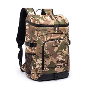 LEMONWORLD Cooler Backpack 40 Cans Insulated Leak Proof camo Cooler Bag Lunch Backpack for Men Small Cooler Backpack