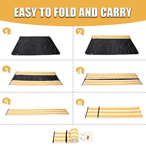 Outdoor Picnic Blankets Waterproof Foldable Large, Sandproof Padding Portable for Family, Friends, Kids, Picnic Mat Machine Washable for Outdoor Camping Party, Wet Grass, Beach Park Hiking, Playground