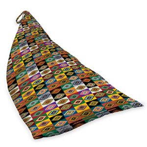 Lunarable Tribal Lounger Chair Bag, Aztec Culture Inspiration Traditional Colorful Mosaic Grid Pattern, High Capacity Storage with Handle Container, Lounger Size, Multicolor