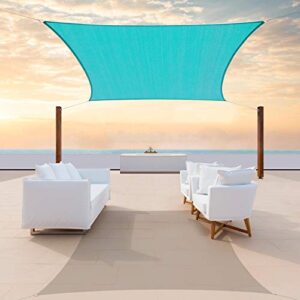 ColourTree 10' x 13' Turquoise Sun Shade Sail Rectangle Canopy Awning Fabric Cloth Screen - UV Block UV Resistant Heavy Duty Commercial Grade - Outdoor Patio Carport - (We Make Custom Size)