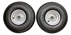 (set of 2) 15×6.00-6 husqvarna/poulan tire wheel assy .75″ bearing (because we supply a precision ball bearing the shaft must be clean and straight for them to fit properly)