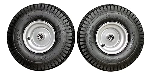 (Set of 2) 15x6.00-6 Husqvarna/Poulan Tire Wheel Assy .75" Bearing (Because we supply a precision ball bearing the shaft must be clean and straight for them to fit properly)