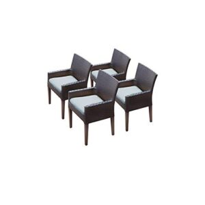 tk classics barbados dining chair with arms and cushion in spa (set of 4)