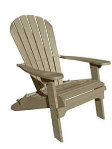 phat tommy adirondack chair – poly outdoor furniture – recycled, composite, all weather, & folding – heavy duty plastic patio seating, weatherwood
