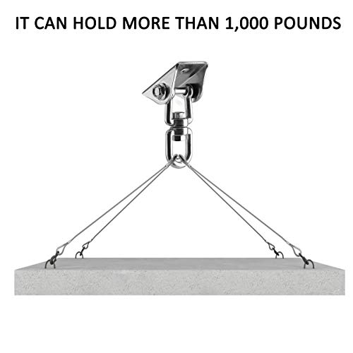 Velomill 1000 lb Capacity Porch Swing Hanging kit Heavy Duty 360° Rotate Swing Hammock Hanging Kit (2 Pack)