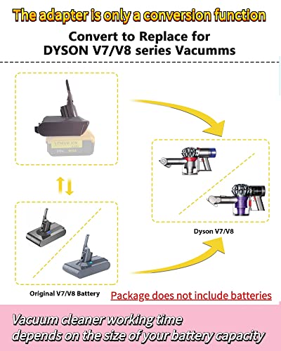 MAKBOS for Dyson V7V8 Battery Replacement,V7V8 Battery Adapter for Dewalt 20V 60V Battery Converted for Dyson V7V8 Battery,for Dyson V7V8 Motorhead V7V8 Trigger