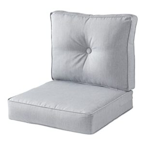 greendale home fashions outdoor 2-piece sunbrella fabric deep seat cushion set, concrete