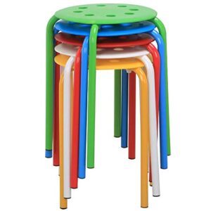 Yaheetech 17.3'' 5PCS Indoor Outdoor Industrial Stackable Stools Bar Chairs Colorful Chairs