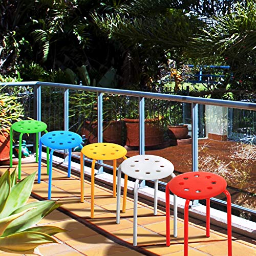 Yaheetech 17.3'' 5PCS Indoor Outdoor Industrial Stackable Stools Bar Chairs Colorful Chairs