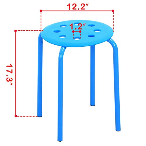 Yaheetech 17.3'' 5PCS Indoor Outdoor Industrial Stackable Stools Bar Chairs Colorful Chairs