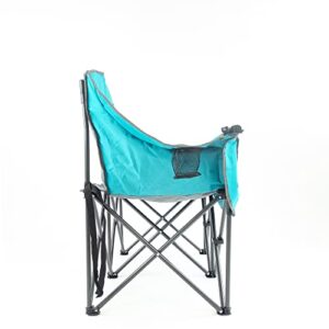 Creative Outdoor Distributor Luxury Camp Chair, Steel Frame & Polyester Fabrics, Folds Compact, Storage Bag Included (Wine Holder + 2 Person, Teal)