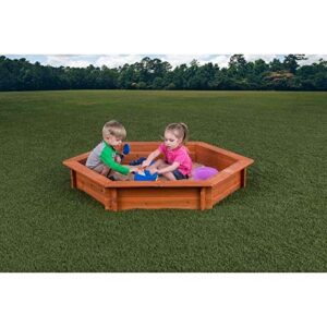 Hexagon Sandbox with Cover (4'9" X 4'3") Brown