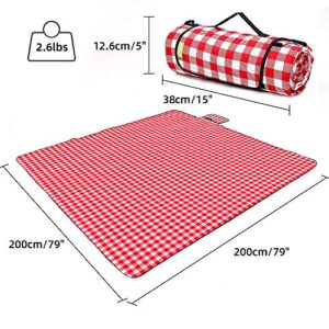 GCUP Machine Washable Extra Large Picnic, 80''x80'' Extra Large Thick 3-Layers, Sandproof Waterproof Foldable Oversized XL Outdoor Mat, for Camping, Park, Travel, Grass