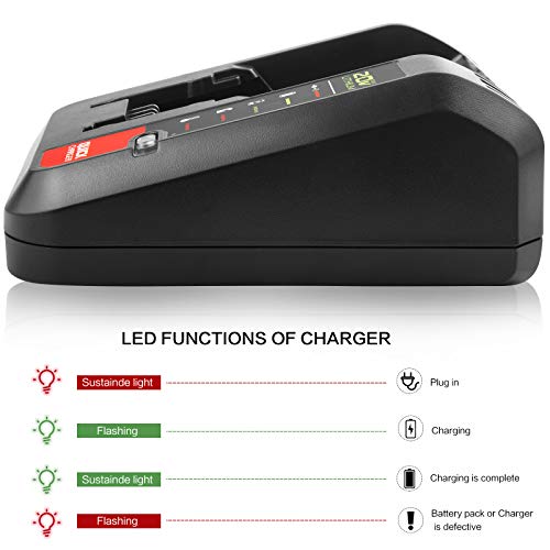 20V MAX Lithium Battery Charger for Porter Cable PCC685L PCC685LP PCC680L PCC692L PCC691L and Black Decker 20V Battery LBXR20 LBX4020