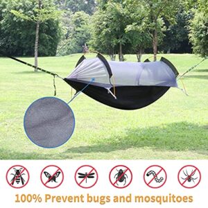 OHMU 440Lbs Camping Hammock with Mosquito Net and Rainfly Cover Portable Hammock Tent (Orange)