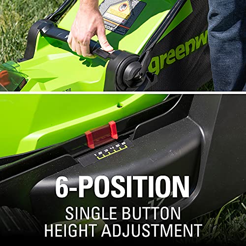 Greenworks 40V 17" (2-In-1) Push Lawn Mower, 4.0Ah Battery and Charger Included