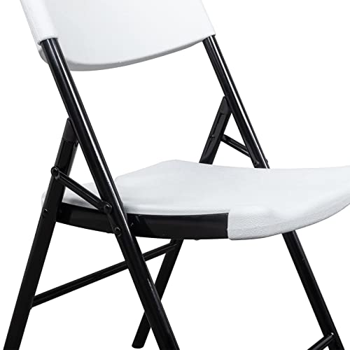 Outvita Outdoor Plastics Folding Chairs, Set of 4 Foldable Dinning Chairs for Wedding, Parties, Camping, Picnics Black & White