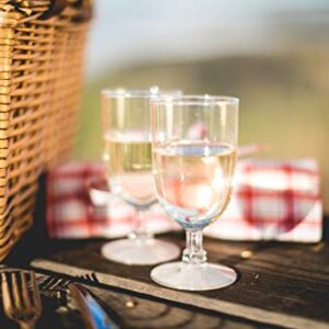 PICNIC TIME Piccadilly Picnic Basket - Romantic Picnic Basket for 2 with Picnic Set, (Red & White Plaid Pattern)