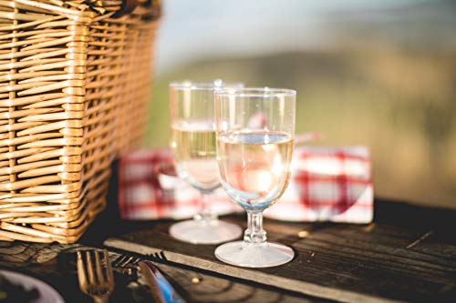 PICNIC TIME Piccadilly Picnic Basket - Romantic Picnic Basket for 2 with Picnic Set, (Red & White Plaid Pattern)