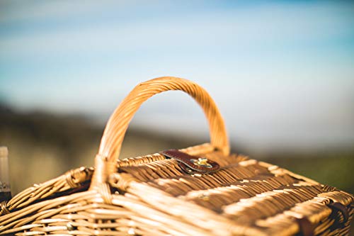 PICNIC TIME Piccadilly Picnic Basket - Romantic Picnic Basket for 2 with Picnic Set, (Red & White Plaid Pattern)