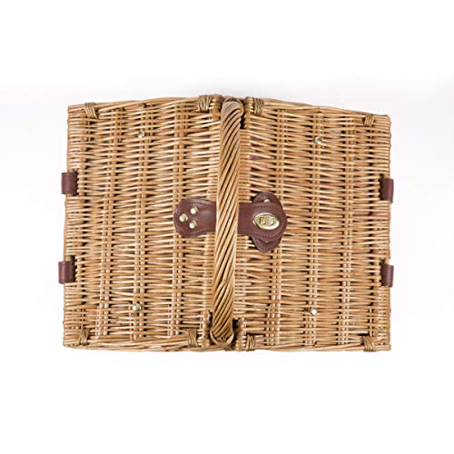 PICNIC TIME Piccadilly Picnic Basket - Romantic Picnic Basket for 2 with Picnic Set, (Red & White Plaid Pattern)