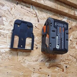 StealthMounts Ridgid Battery Holders 18v | Ridgid Battery Mounts for Ridgid 18v Power Tools | 6 Pack | Ridgid Battery Clip Organizers | Black