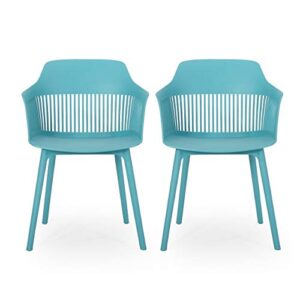 christopher knight home ladonna outdoor dining chair (set of 2), teal