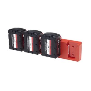 48 tools – battery holder for milwaukee batteries | m18/18v | wall mount | battery storage for truck, trailer, van, workshop, shelf, toolbox