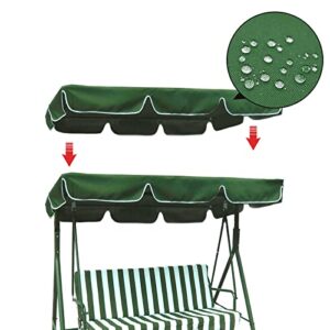 MSRRY Swing Canopy Replacement Porch Top Cover Seat 2-3 Seater Waterproof Top Cover for Outdoor Garden Patio Yard, Green (Size:142 * 120 * 15cm)