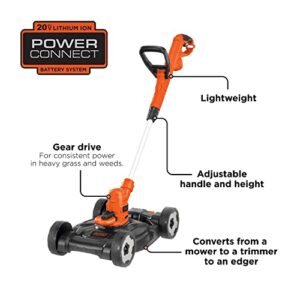 BLACK+DECKER 3-in-1 String Trimmer/Edger & Lawn Mower, 6.5-Amp, 12-Inch, Corded (MTE912) (Power cord not included), Black/Red