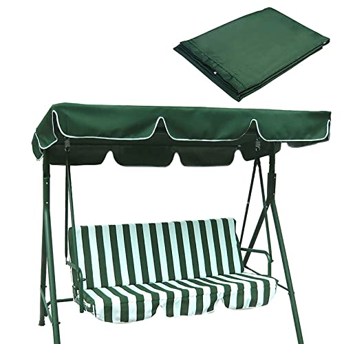 MSRRY Patio Swing Canopy Replacement Top Cover, Replacement Cover for Swing Canopy,Swing Hammock Garden Seater Sun Shade，Green(Size:Chair Cover 150 * 150 * 10cm)