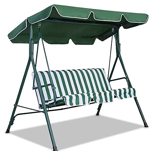 MSRRY Patio Swing Canopy Replacement Top Cover, Replacement Cover for Swing Canopy,Swing Hammock Garden Seater Sun Shade，Green(Size:Chair Cover 150 * 150 * 10cm)