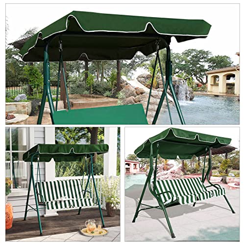 MSRRY Patio Swing Canopy Replacement Top Cover, Replacement Cover for Swing Canopy,Swing Hammock Garden Seater Sun Shade，Green(Size:Chair Cover 150 * 150 * 10cm)