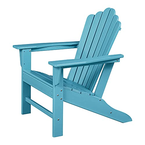 Classic Outdoor Adirondack Chair for Garden Porch Patio Deck Backyard, Weather Resistant Accent Furniture, Blue