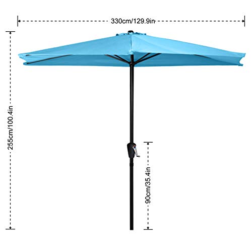 ABCCANOPY Patio Half Umbrellas 11FT (Turquoise)