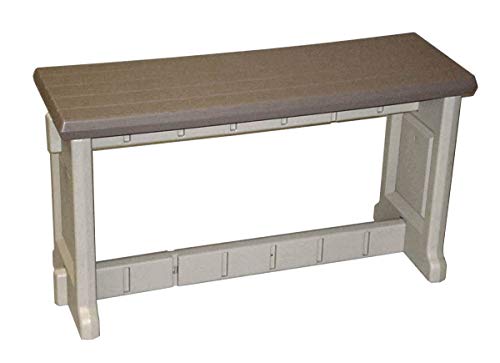 Leisure Accents Patio Bench, Portabello/Beige, 36 Inches Long by 20 Inches High