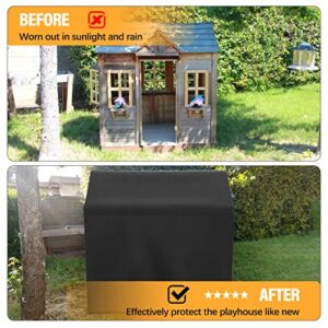 tonhui Outdoor Playhouse Cover, Waterproof Cover for Garden Cottage, 57" L x 57" W x 63" H, Backyard Wooden Playhouse Cover Rain and Sun Resistant